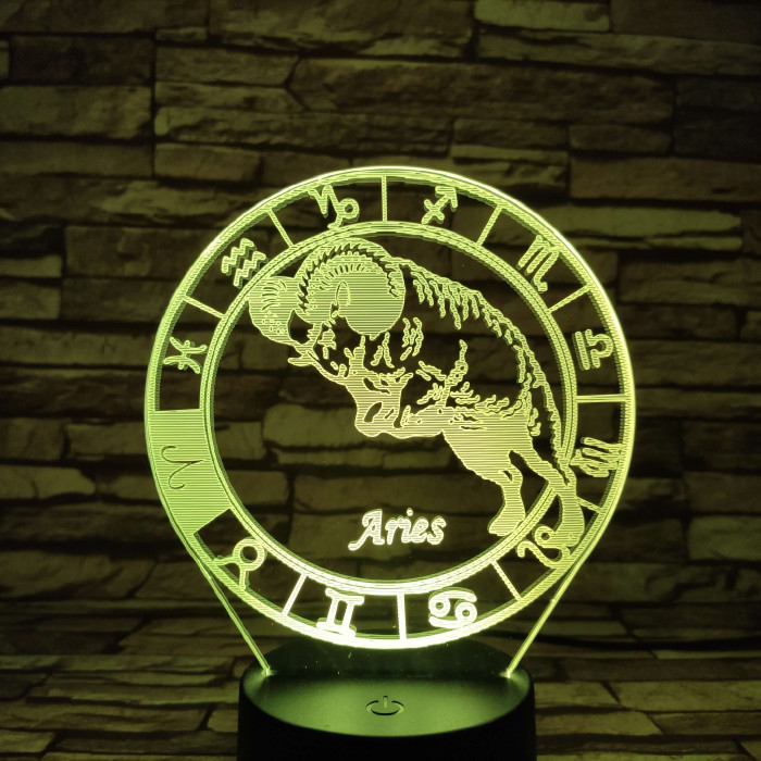 Kos Horoszkóp 7 színű 3D led lámpa
