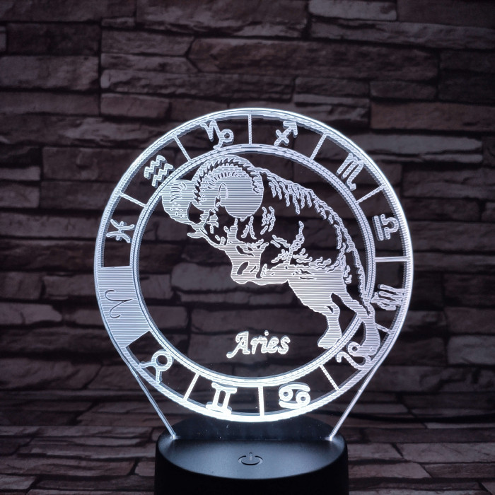 Kos Horoszkóp 7 színű 3D led lámpa