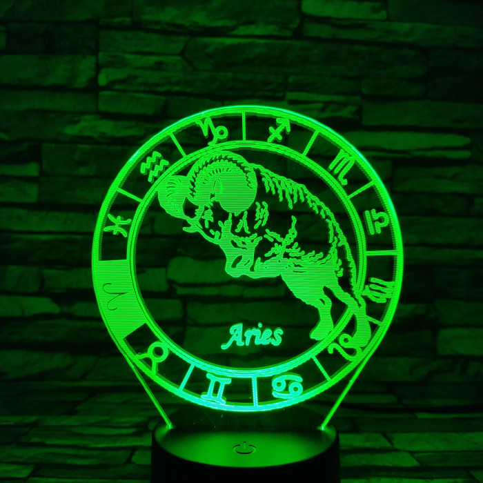 Kos Horoszkóp 7 színű 3D led lámpa