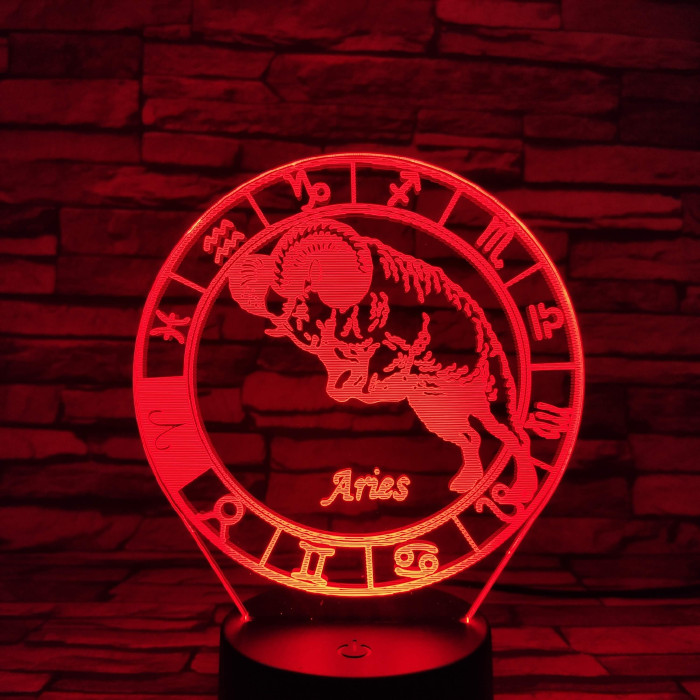 Kos Horoszkóp 7 színű 3D led lámpa
