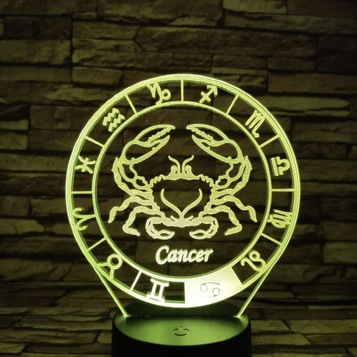 Rák Horoszkóp 7 színű 3D led lámpa