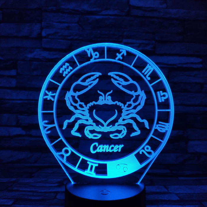 Rák Horoszkóp 7 színű 3D led lámpa