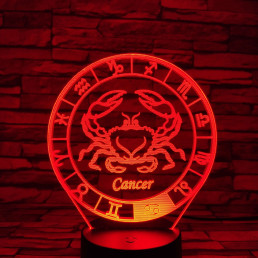 Rák Horoszkóp 7 színű 3D led lámpa