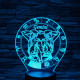 Ikrek Horoszkóp 7 színű 3D led lámpa