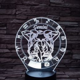 Ikrek Horoszkóp 7 színű 3D led lámpa