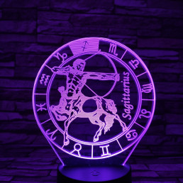 Nyilas Horoszkóp 7 színű 3D led lámpa