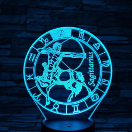 Nyilas Horoszkóp 7 színű 3D led lámpa