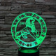 Oroszlán Horoszkóp 7 színű 3D led lámpa