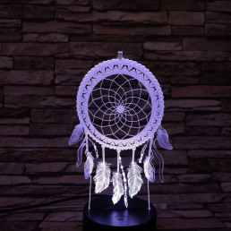 Indián álomfogó amulett 7 színű 3D led lámpa