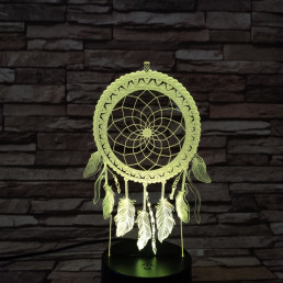 Indián álomfogó amulett 7 színű 3D led lámpa