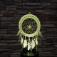 Indián álomfogó amulett 7 színű 3D led lámpa