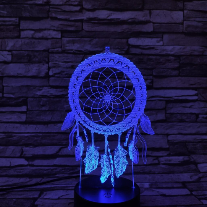Indián álomfogó amulett 7 színű 3D led lámpa