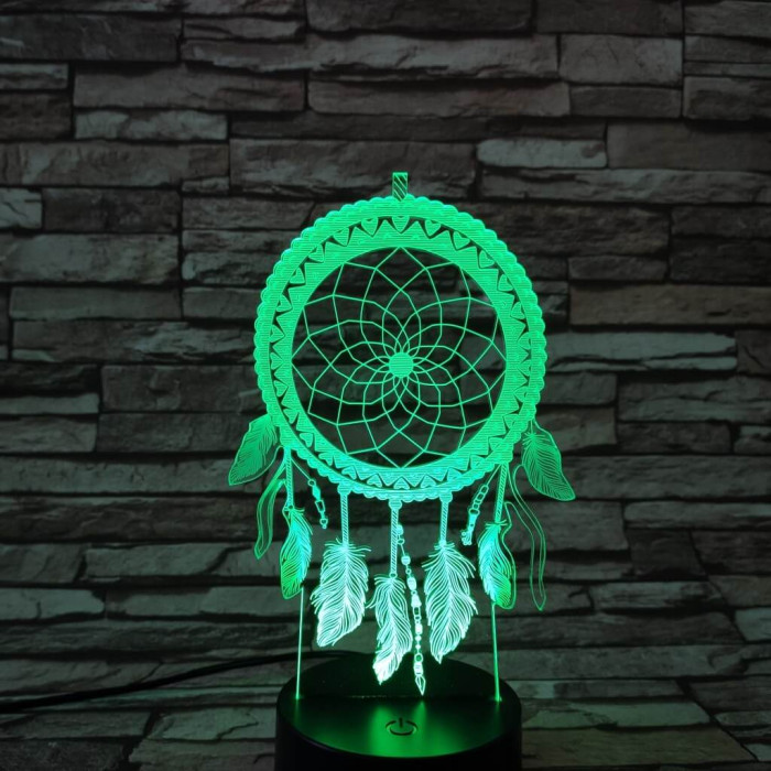 Indián álomfogó amulett 7 színű 3D led lámpa