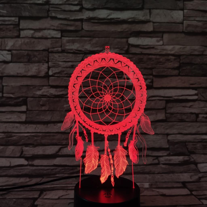 Indián álomfogó amulett 7 színű 3D led lámpa