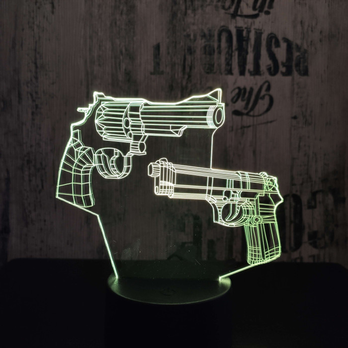 Két Pisztoly 2  7 színű 3D led lámpa