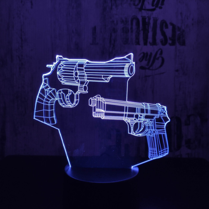 Két Pisztoly 2  7 színű 3D led lámpa