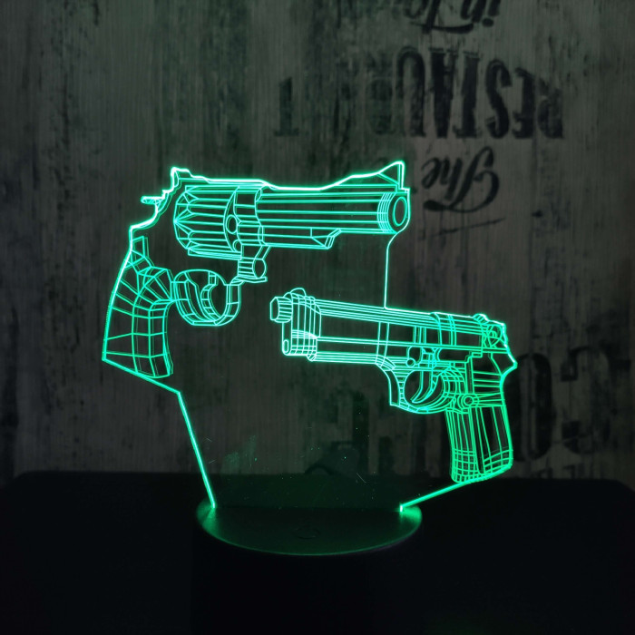 Két Pisztoly 2  7 színű 3D led lámpa