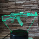 Gépfegyver AK-47 7 színű 3D led lámpa