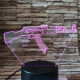 Gépfegyver AK-47 7 színű 3D led lámpa