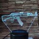 Gépfegyver AK-47 7 színű 3D led lámpa