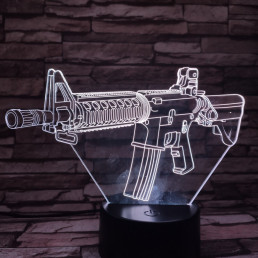 Géppuska  7 színű 3D led lámpa