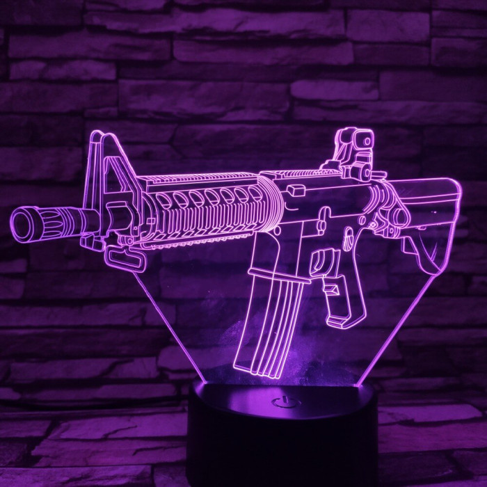 Géppuska  7 színű 3D led lámpa