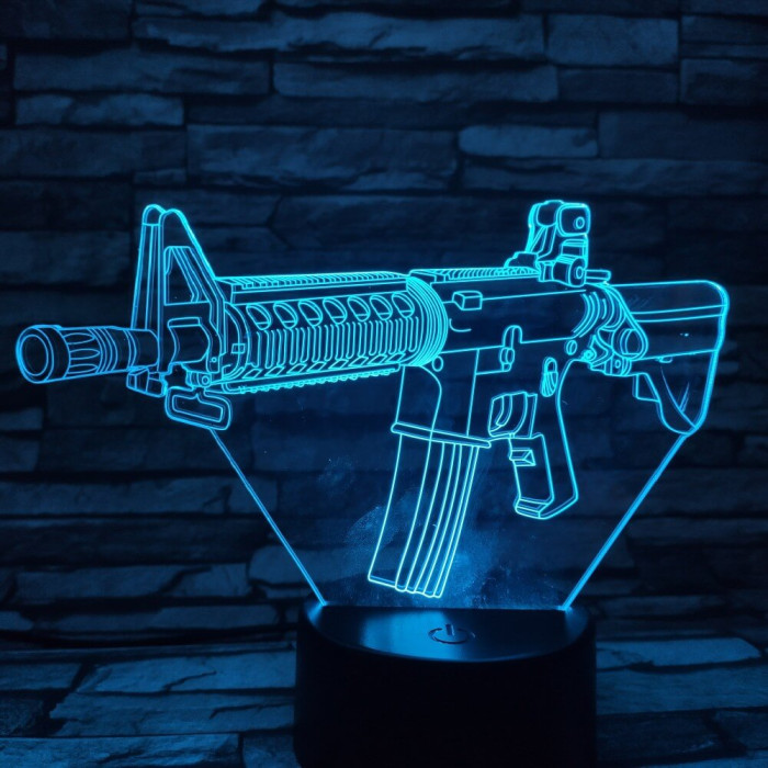 Géppuska  7 színű 3D led lámpa