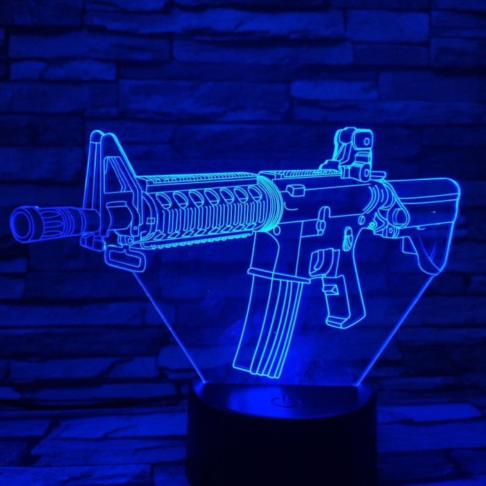 Géppuska  7 színű 3D led lámpa