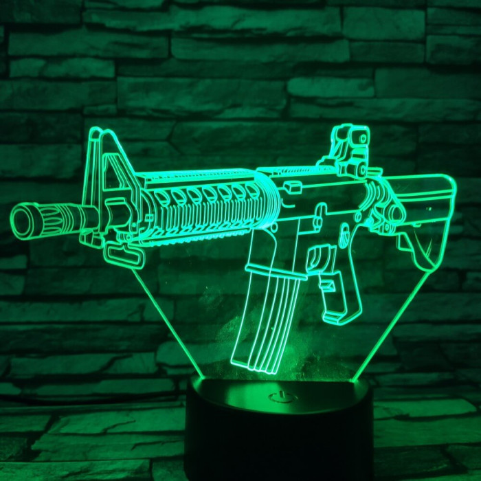 Géppuska  7 színű 3D led lámpa