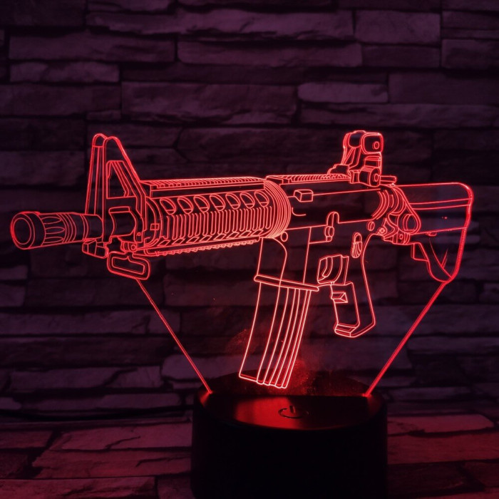 Géppuska  7 színű 3D led lámpa