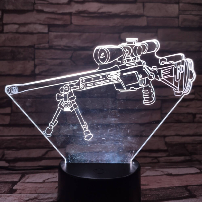 Mesterlövész puska  7 színű 3D led lámpa