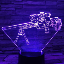 Mesterlövész puska  7 színű 3D led lámpa