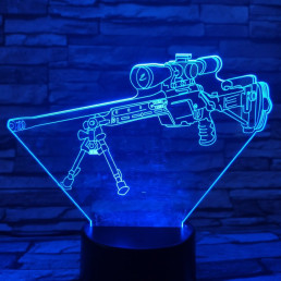 Mesterlövész puska  7 színű 3D led lámpa