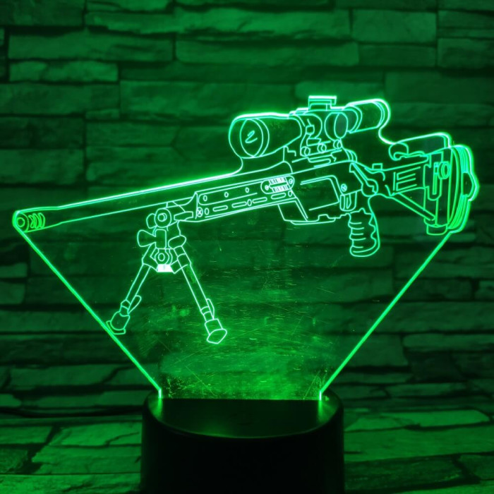 Mesterlövész puska  7 színű 3D led lámpa