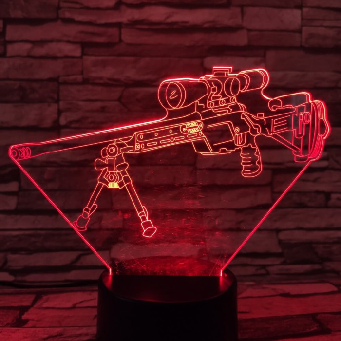 Mesterlövész puska  7 színű 3D led lámpa