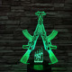 Két Gépfegyver 7 színű 3D led lámpa