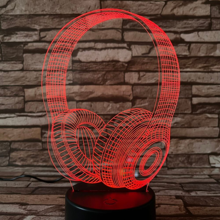 Fejhallgató 7 színű 3D led lámpa