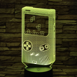 Tetrisz 7 színű  3D led lámpa