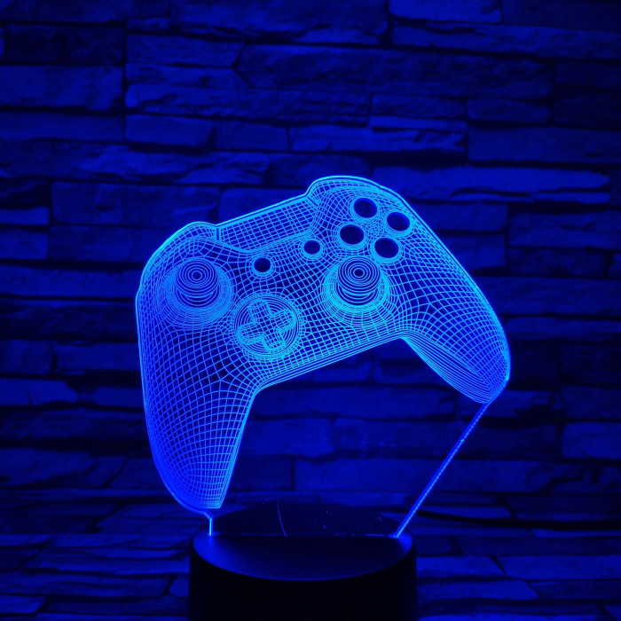 Kontroller 7 színű 3D led lámpa