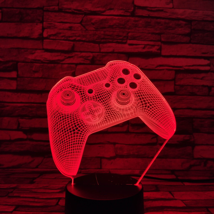 Kontroller 7 színű 3D led lámpa
