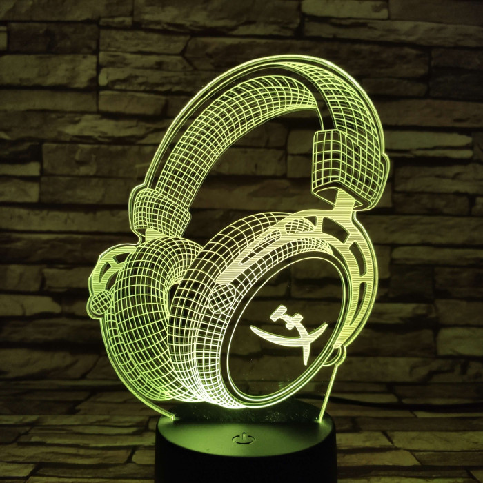 Fülhallgató 7 színű 3D led lámpa