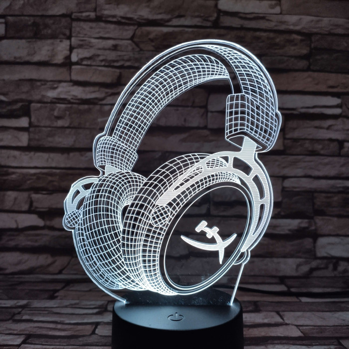 Fülhallgató 7 színű 3D led lámpa