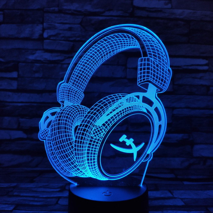Fülhallgató 7 színű 3D led lámpa
