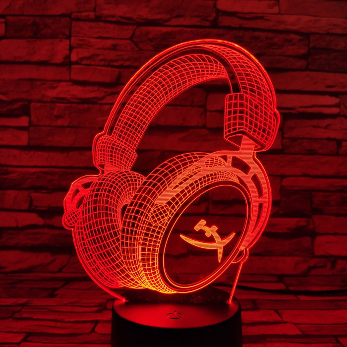 Fülhallgató 7 színű 3D led lámpa