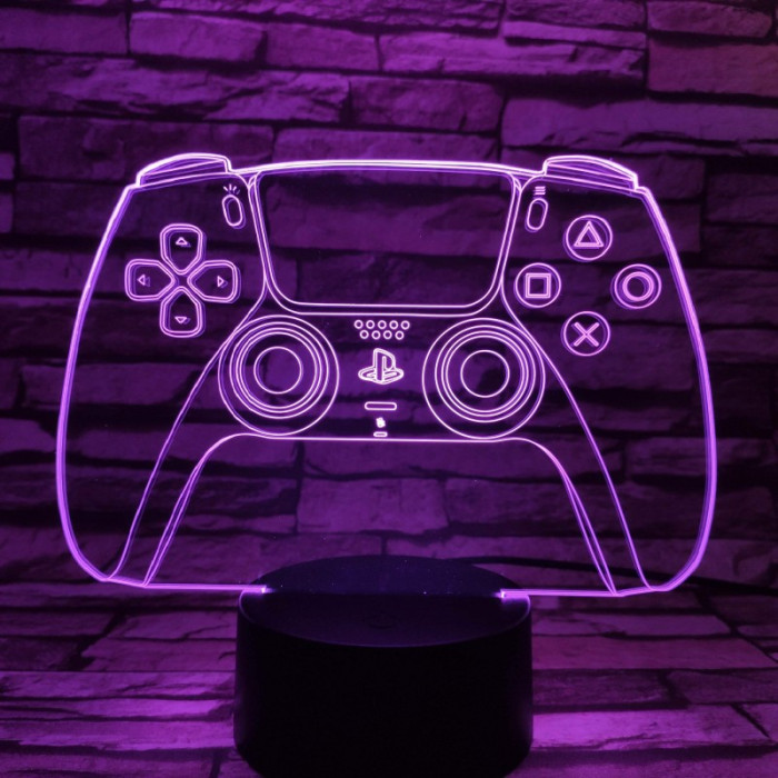 Kontroller 7 színű 3D led lámpa