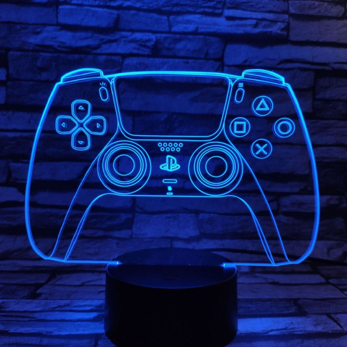 Kontroller 7 színű 3D led lámpa