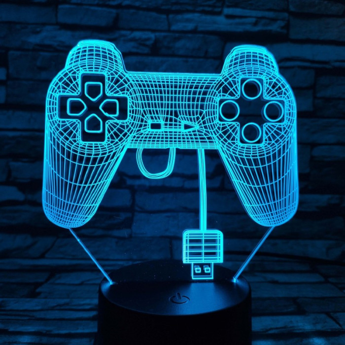 Kontroller 7 színű 3D led lámpa