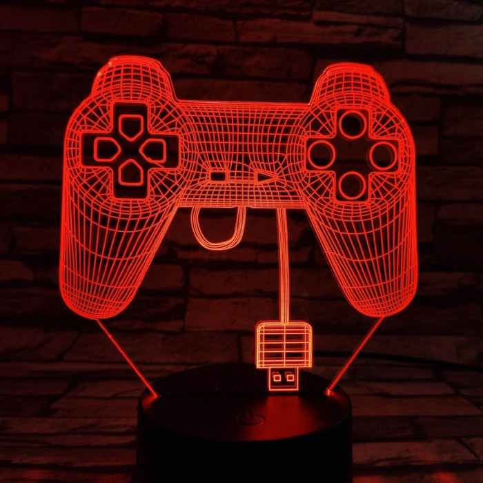 Kontroller 7 színű 3D led lámpa