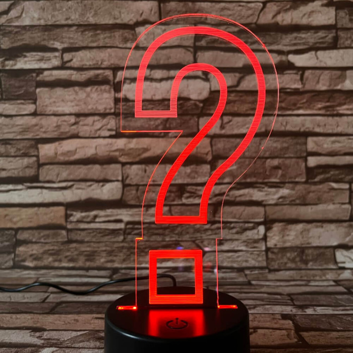 Kérdőjel 7 színű 3D led lámpa