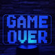 Game Over 7 színű 3D led lámpa